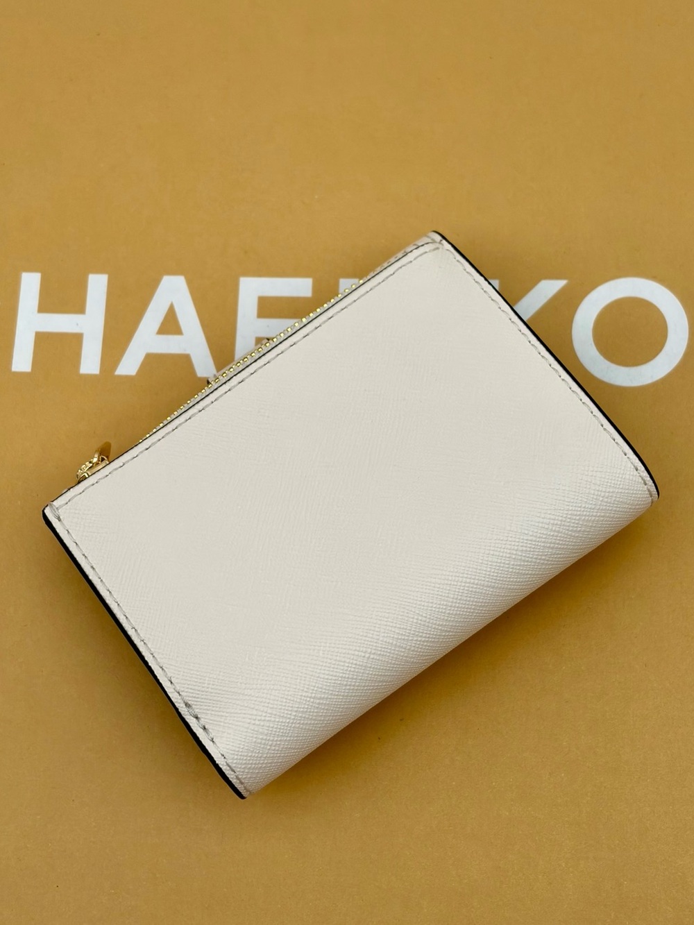 Michael Kors Ivory Compact Wallet with Pink Floral Accents - Picture 5 of 12